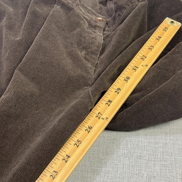 L.L. Bean Pants Womens 8 Petites Brown Corduroy Dress Pants Pleated Straight - Picture 3 of 8